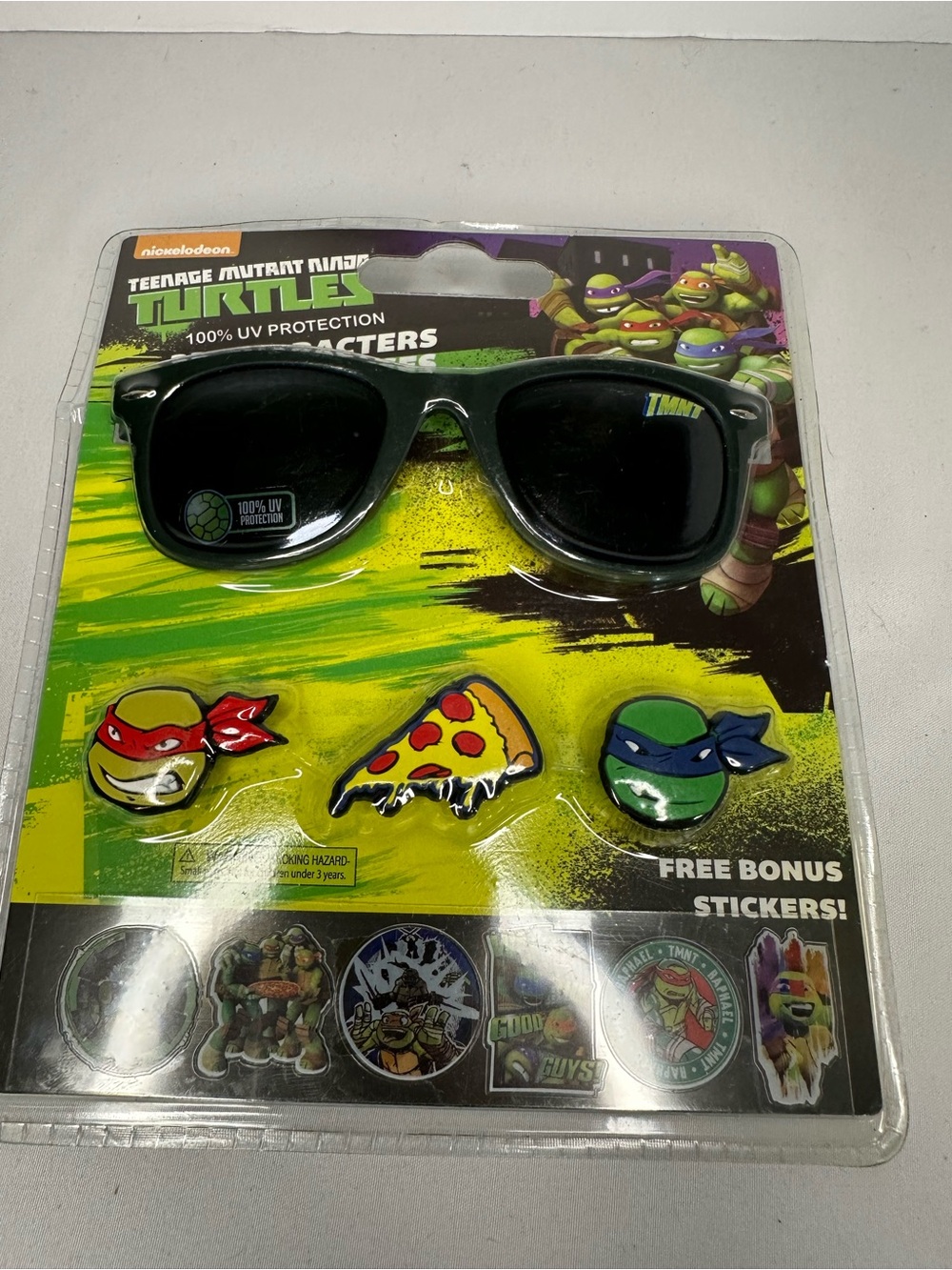 Teenage Mutant Ninja Turtles Kids Black Sunglasses with Bonus Stickers